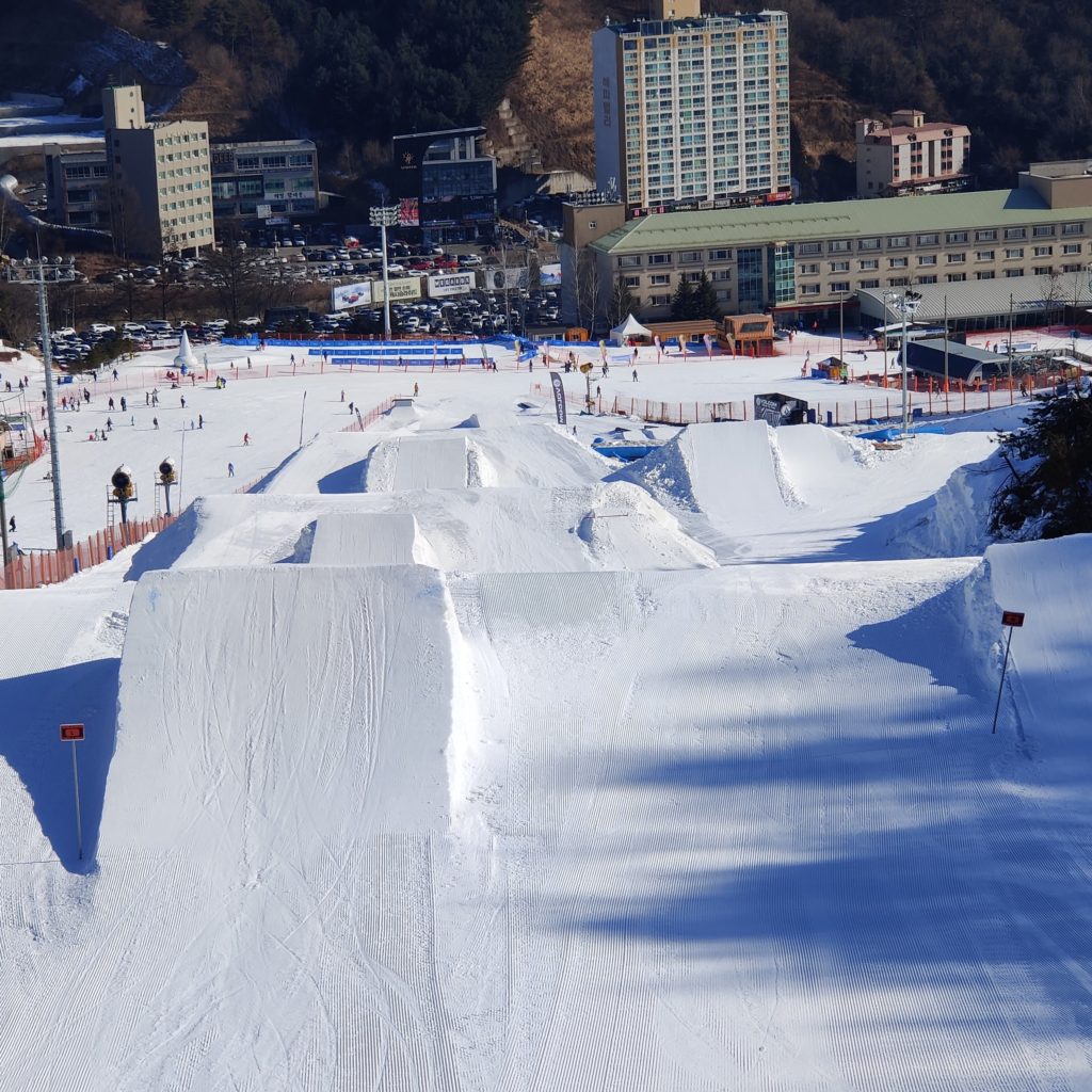 large jumps at a ski park