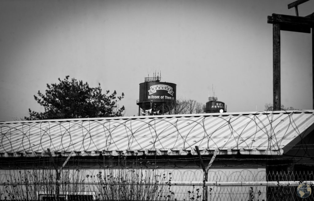 A water tower inside Camp Bonifas