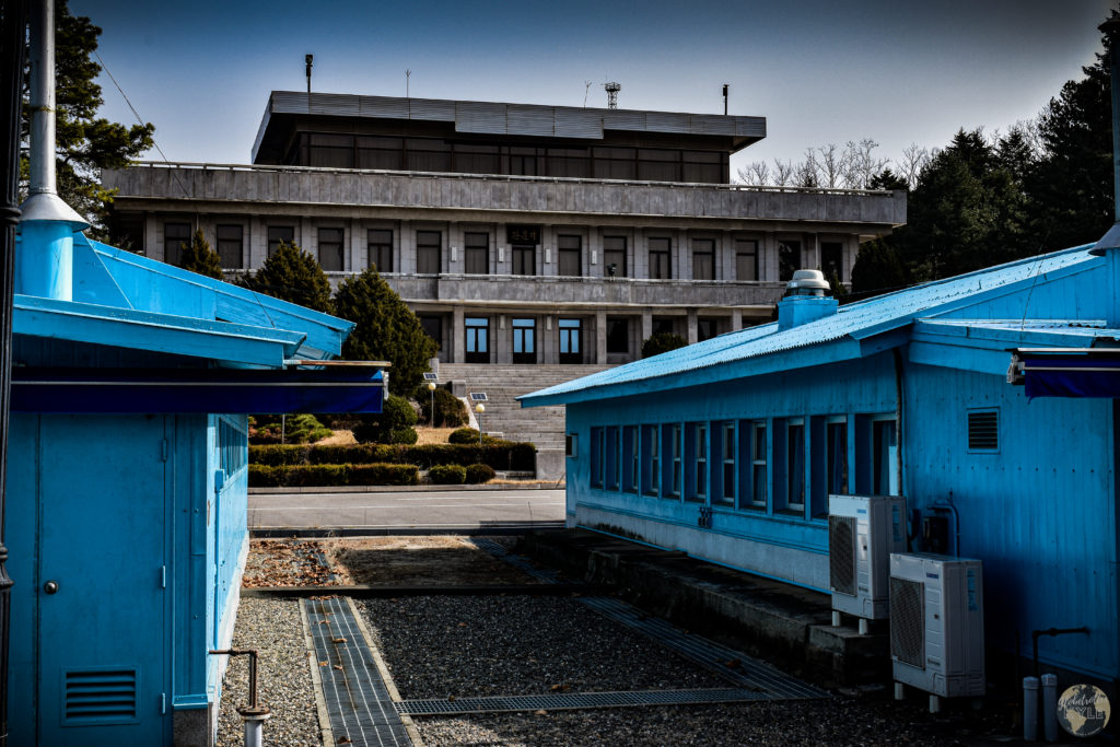 Panmon Hall in North Korea behind the UNC Conference Buildings
