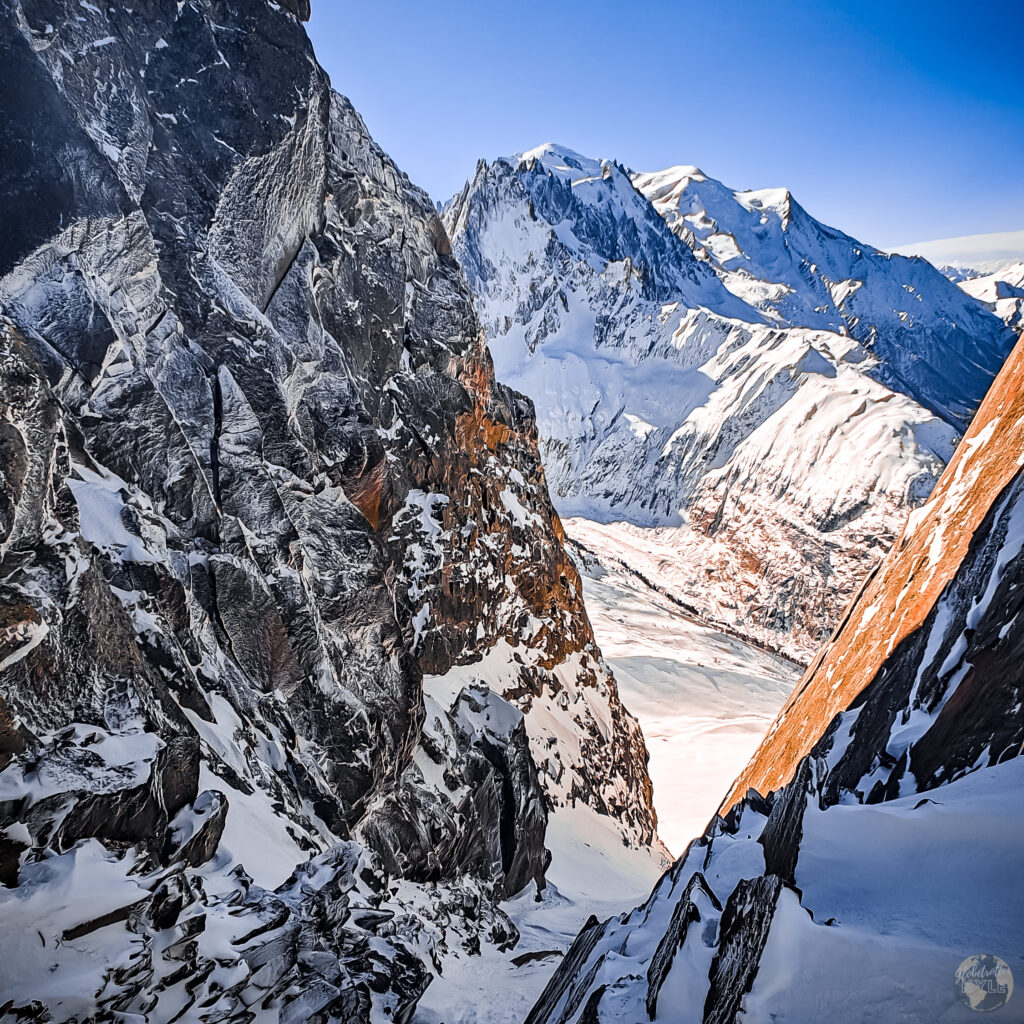 a chasm in Chamonix, one of the best places to ski in Europe