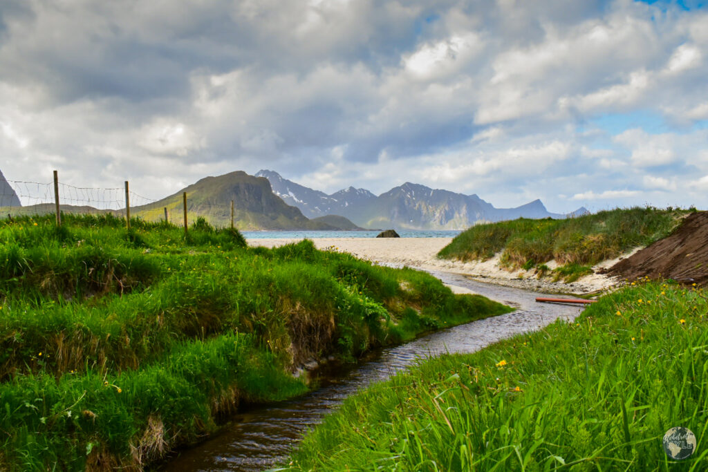 Haukland Beacha seen when Hiking Lofoten Islands