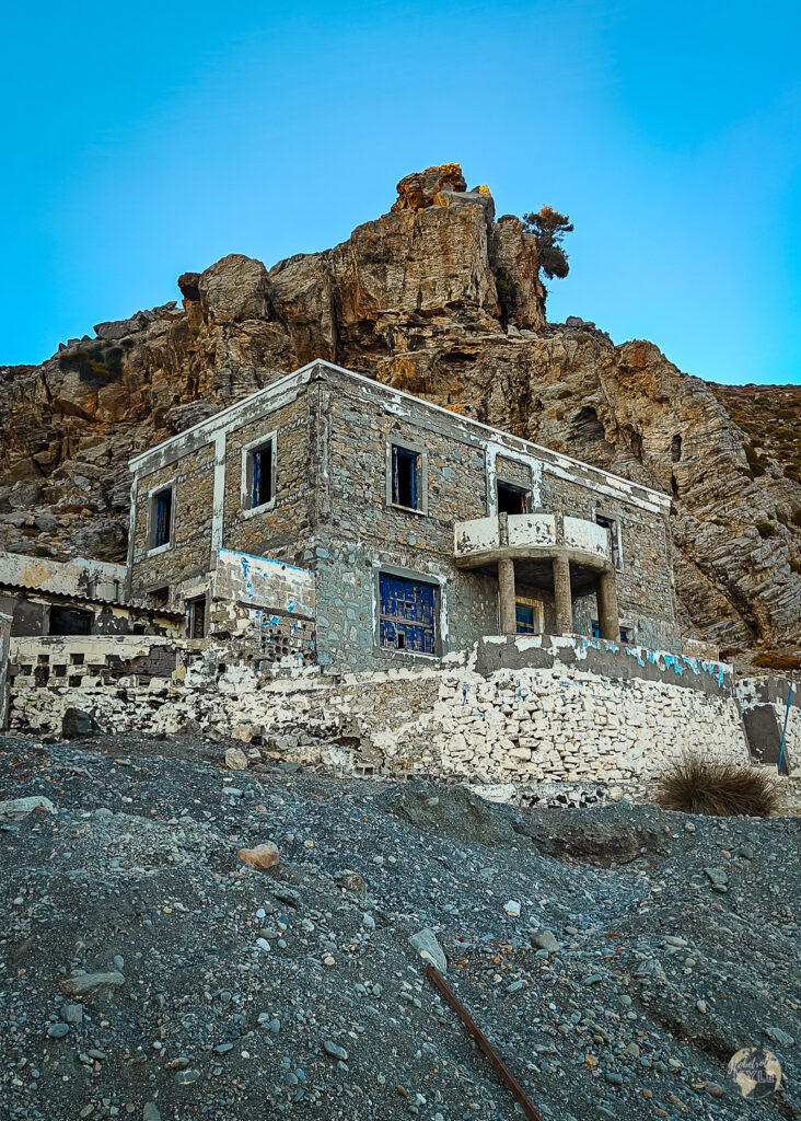 a ruined building at Therma Beach on the island of Kos Greece