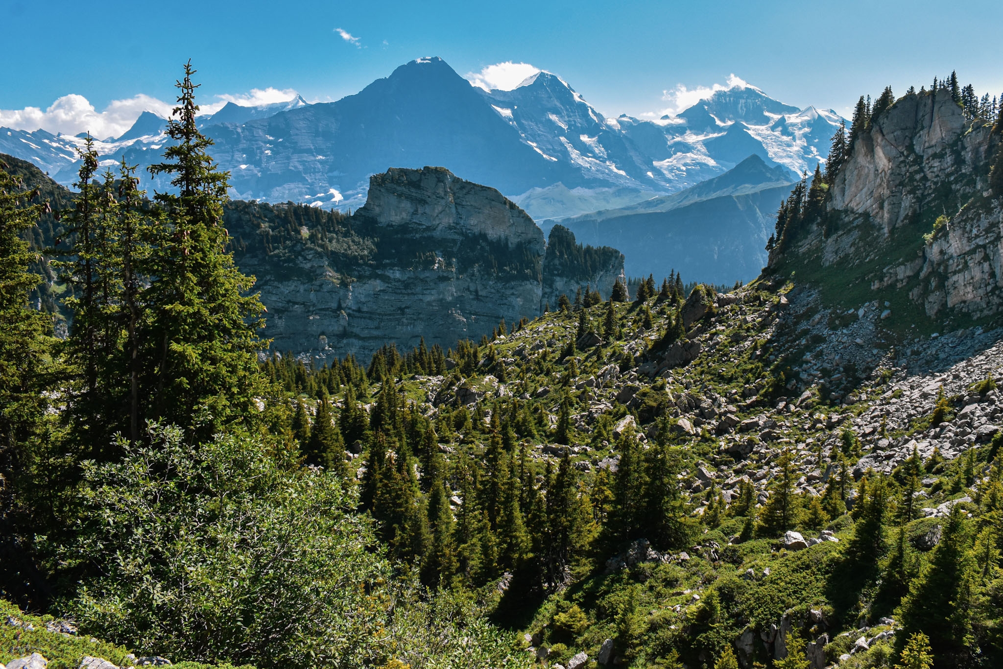 jagged swiss alps along a hut to hut hike in switzerland