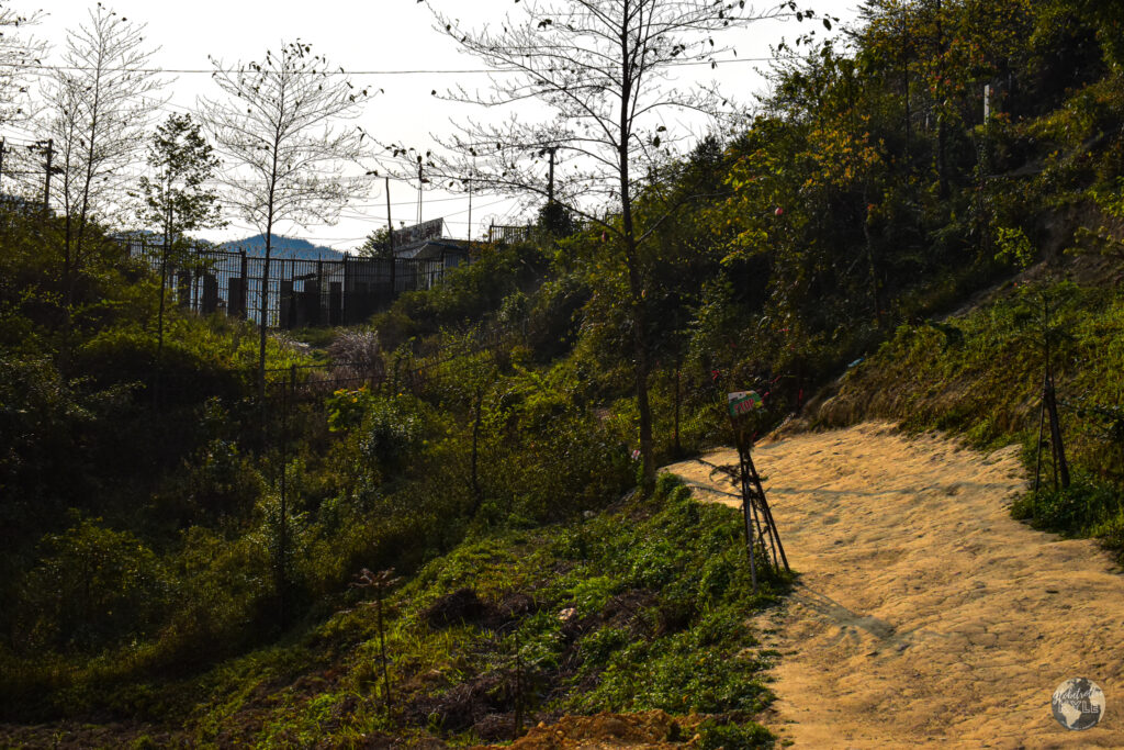 The vietnamese/china border, a popular place to stop along the ha giang loop