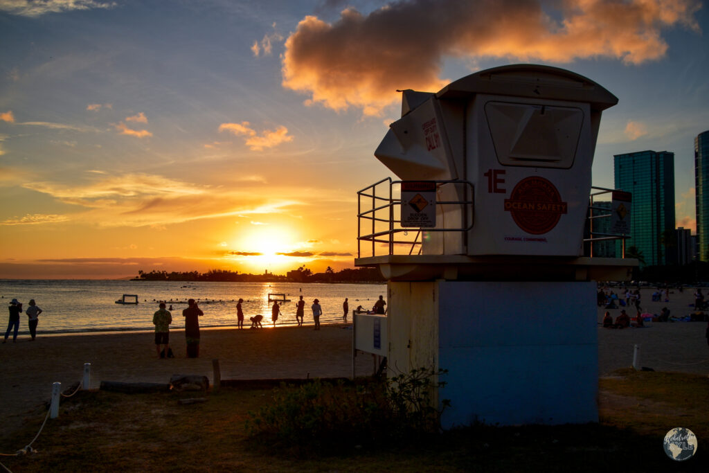 Ala Moana Beach Park at sunset on Oahu things to do